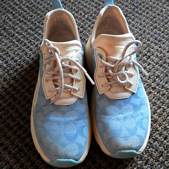 Coach Shoes - COACH Blue and Cream Sneakers